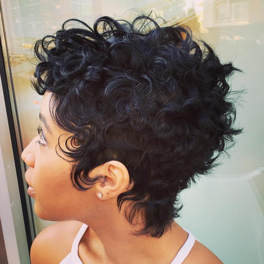 African American Curly Pixie