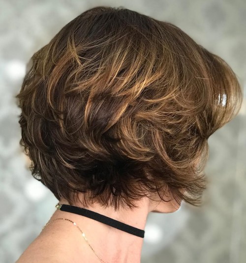 Nape-Length Feathered Haircut With Subtle Highlights