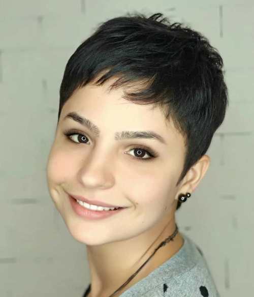 Short Pixie Cut With Baby Bangs