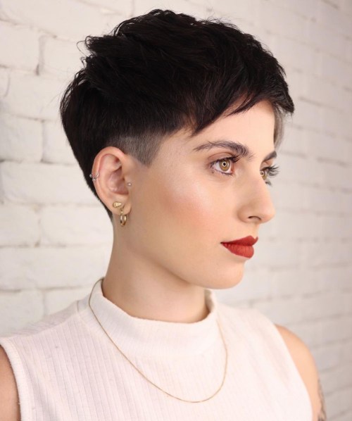 Short Pixie with Angled Undercut Side