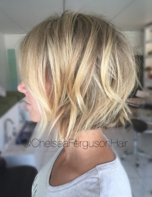 Textured Blonde Bob With Choppy Layers