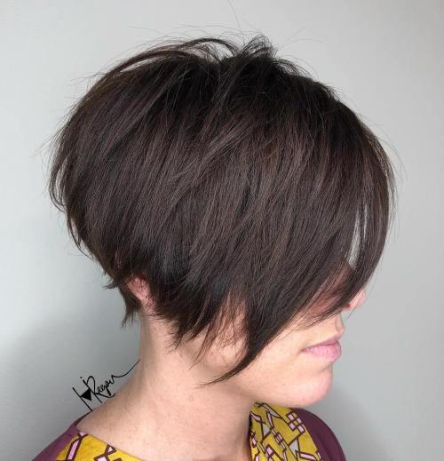 Angled Pixie Bob With V-Cut Layers