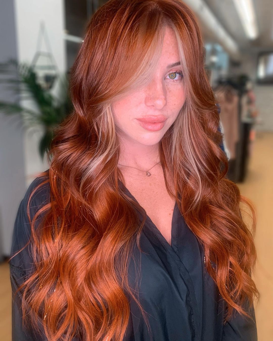 Bright Red Hair with Silver Highlights
