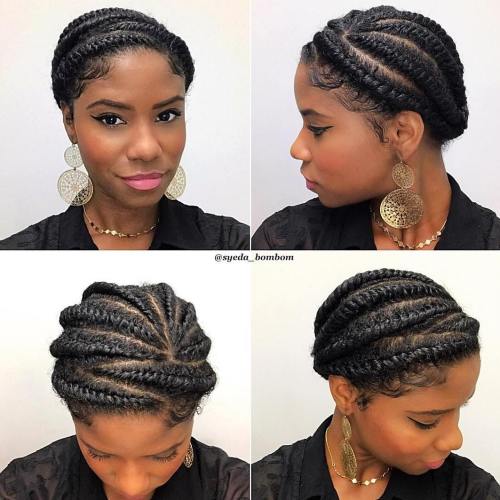 Cute Twisted Updo For Natural Hair