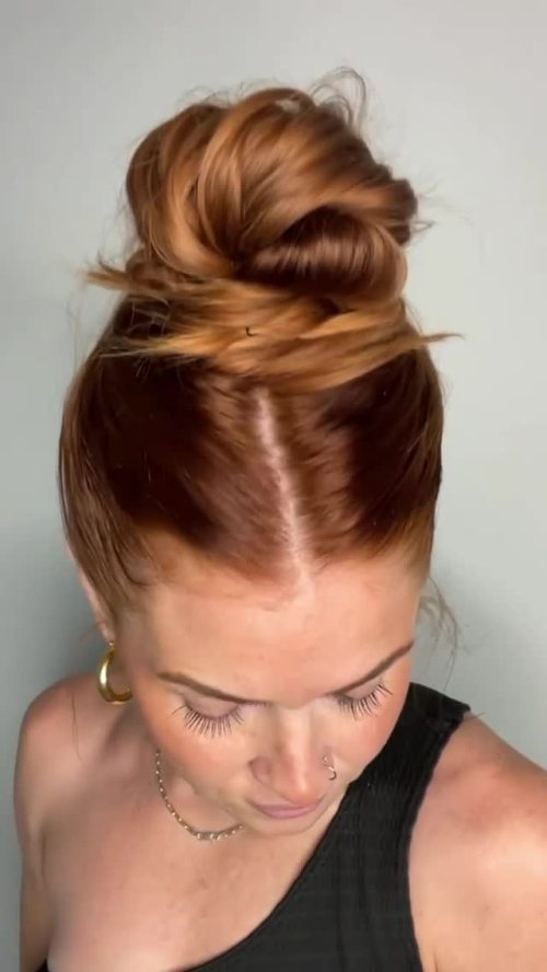Middle Parting Updo for Long Hair