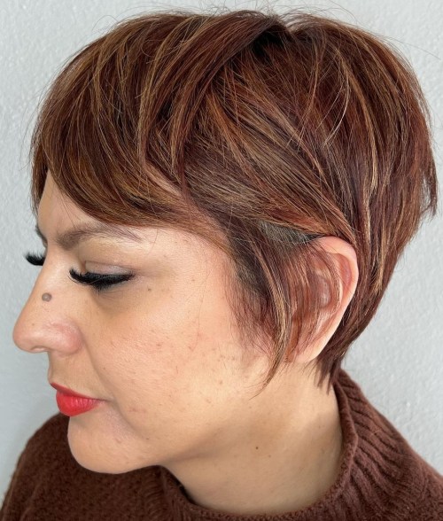 Red Brown Pixie with Babylights