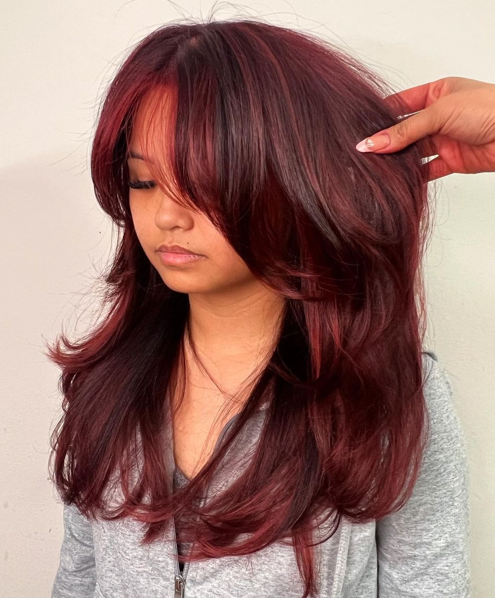Red Hair with Highlights and Lowlights