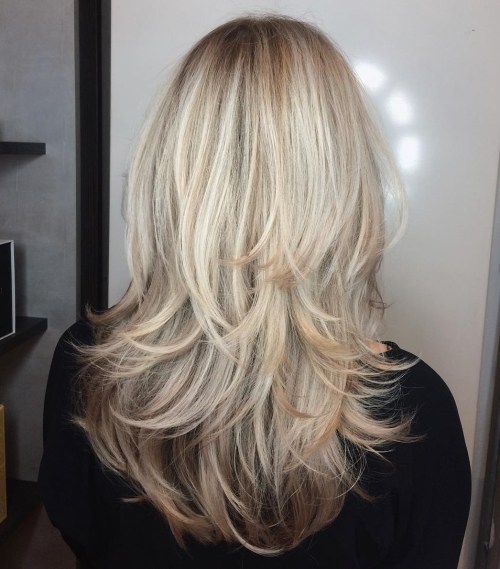 Blonde Piece-Y Haircut For Medium-To-Long Hair
