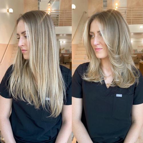 Fine Hair Midi Cut with Feathered Layers