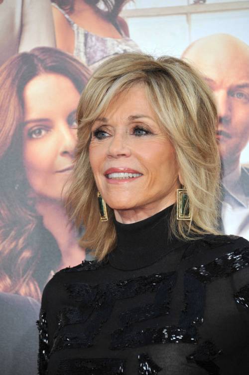 Jane Fonda layered hairstyle