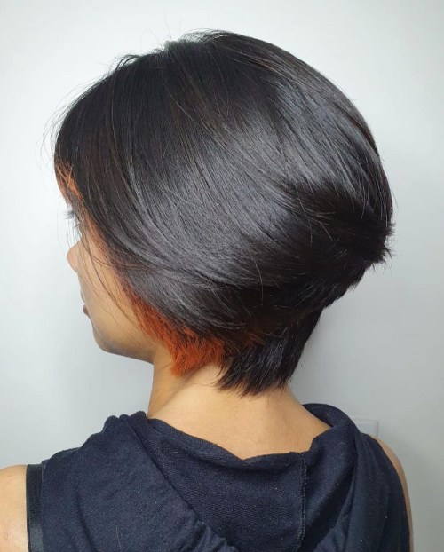 Shiny Wedge Cut Bob with Underlayer Color