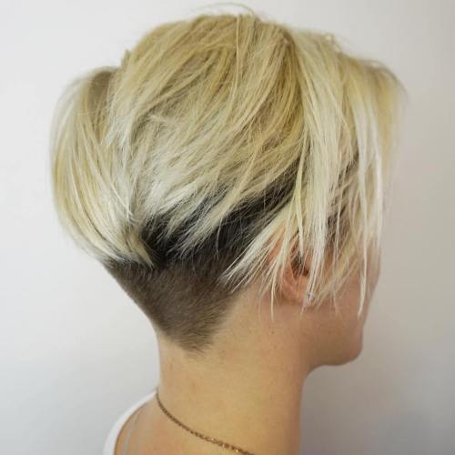 Short Blonde Bob With Nape And Side Undercut