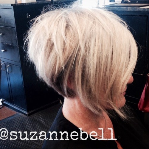 Tousled Stacked Blonde Bob