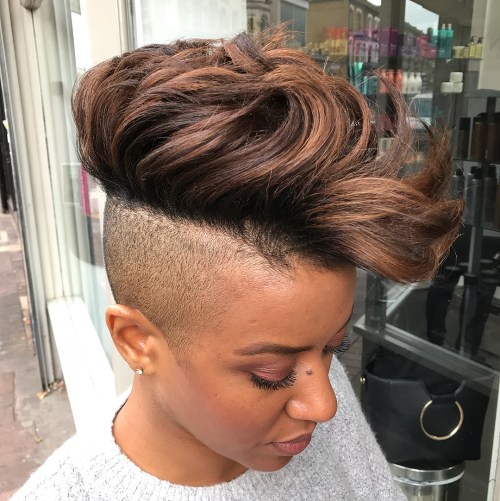 Bold Long Top Shaved Sides Hairstyle For Women