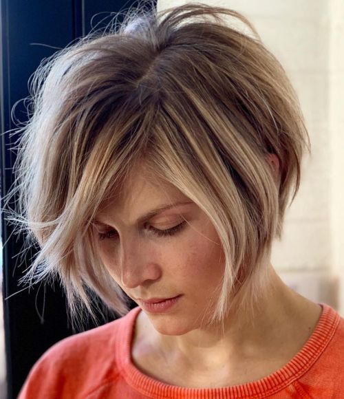 Chin-Length Bob With Messy Layers