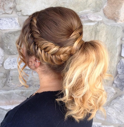 Ponytail With Bouffant And Side Fishtail