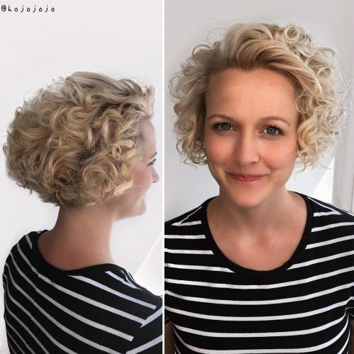 Short Curly Bob For Blondes