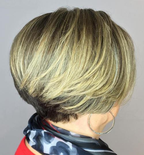 Short Stacked Bob Over 50