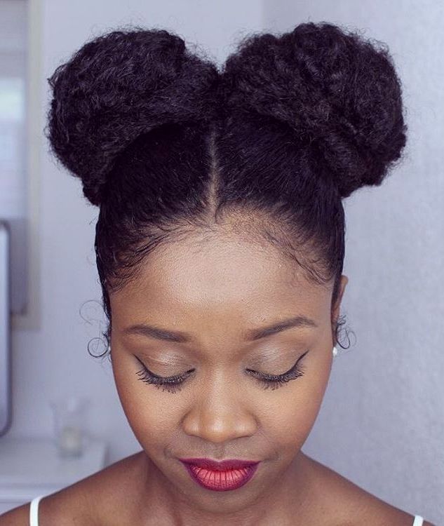 two buns updo for natural hair