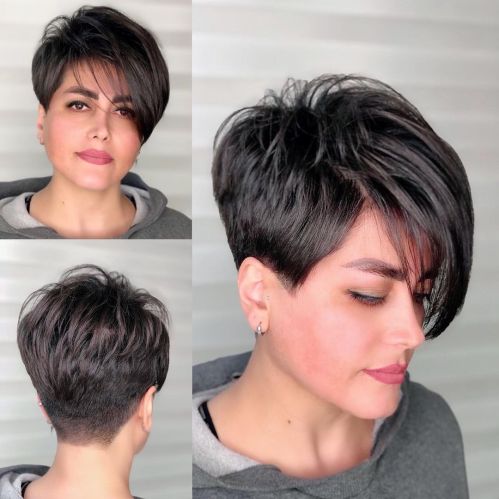 Airy Undercut Pixie with Long Bangs