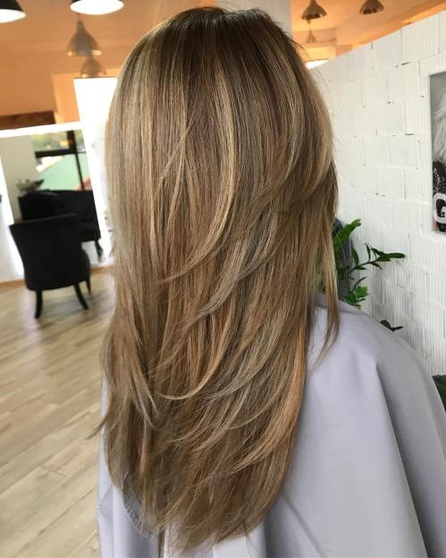 Long Haircut With V-Cut Layers