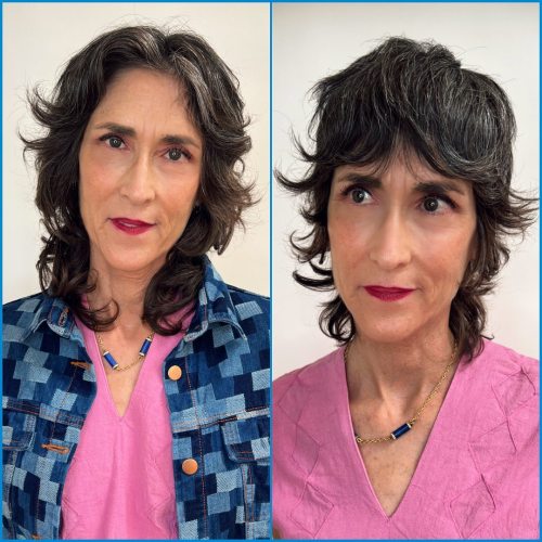 Shaggy Short Mullet for Women over 60 with Wavy Hair Type