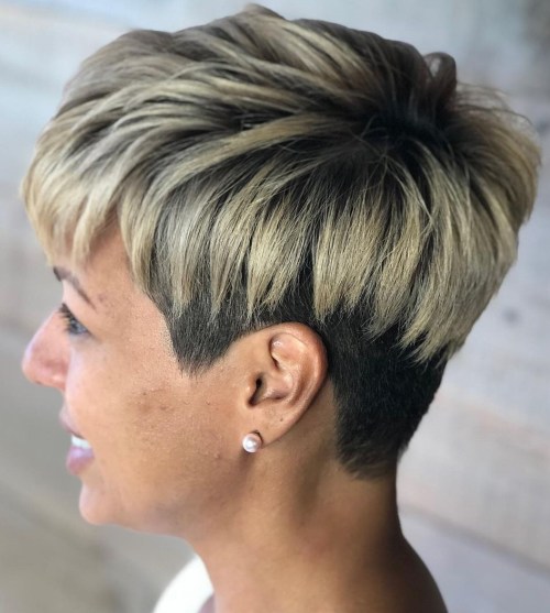 Short Straight Hairstyle with Disconnected Fade