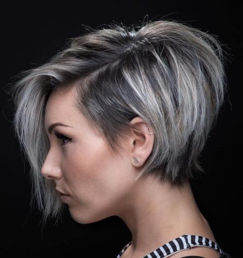 Textured Pixie Bob With Long Side Bangs