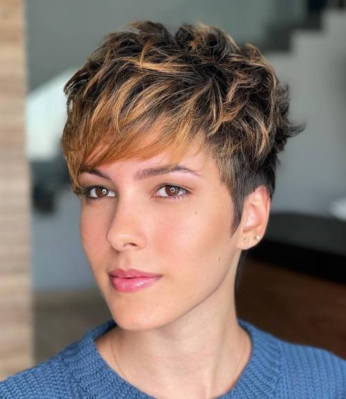 Undercut Pixie with Choppy Highlighted Top
