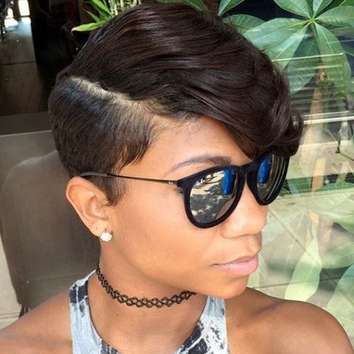 Women's Short Side Part Hairstyle