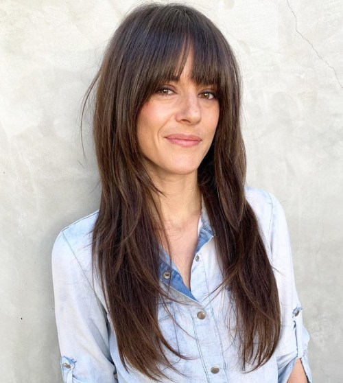 Long Layers with Bangs