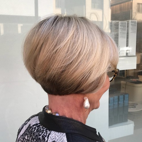 Short Stacked Bob Over 60