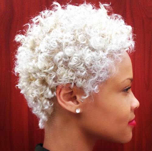 White Blonde Natural Hairstyle