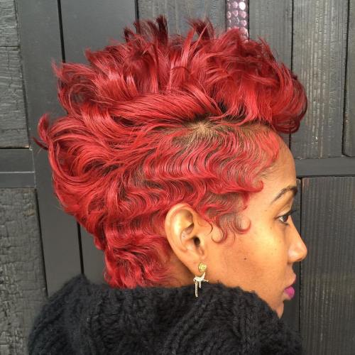 African American Spiky Red Pixie