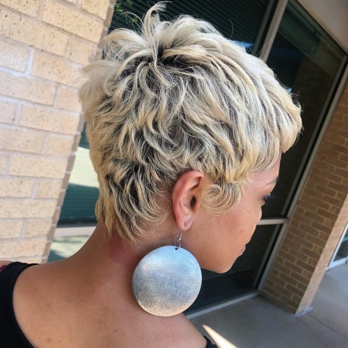 Blonde Pixie With Black Roots