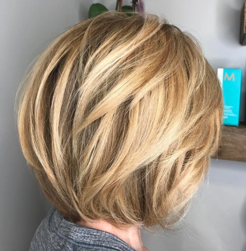 Bronde Bob With V-Cut Layers