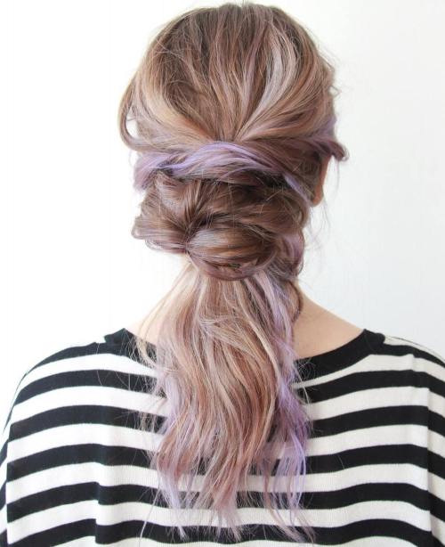 Messy Bun And Ponytail Hairstyle
