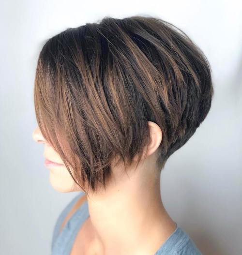 Short Choppy Tapered Pixie With Bangs
