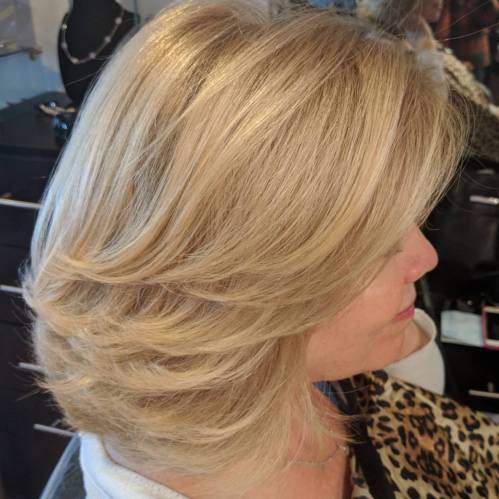 Blonde Lob With Layers