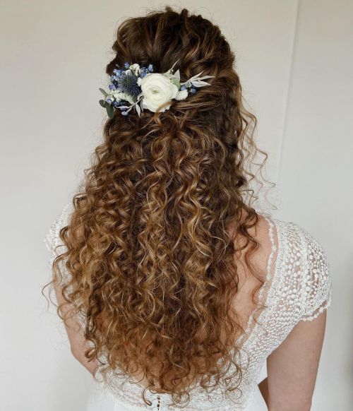 Bridesmaid Hairstyle for Long Curly Hair