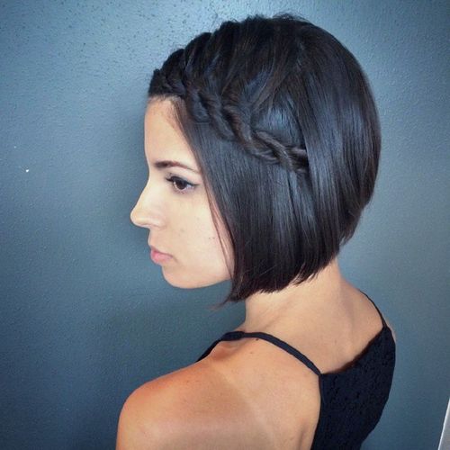 side rope braid hairstyle for short hair for prom