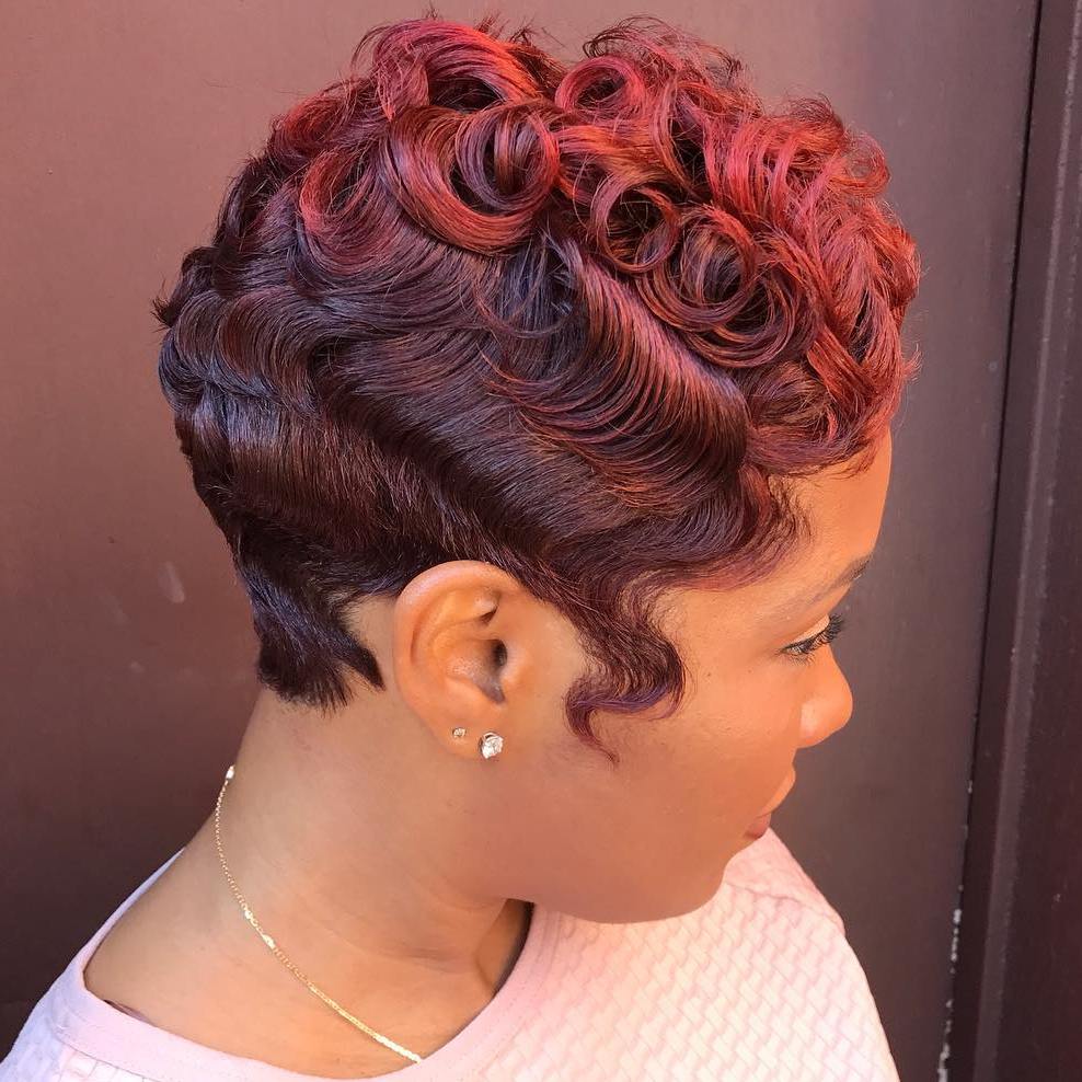 African American Curly Vintage Pixie