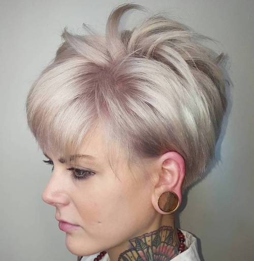 Ash Blonde Spiky Pixie Hairstyle