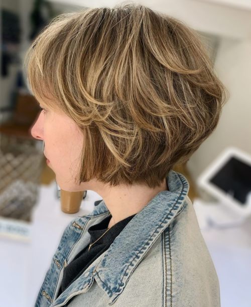 Chin-Length Bob with Feathered Layers