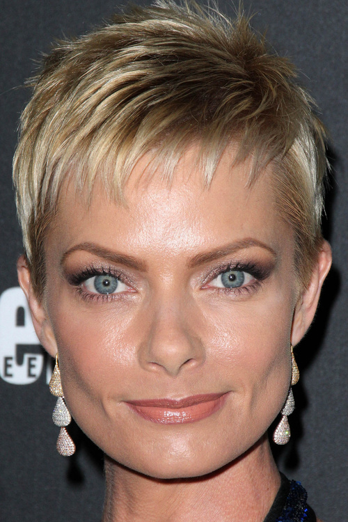 soft blonde pixie with spiky texture
