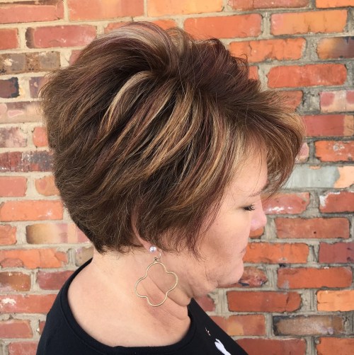 Long Brown Pixie Hairstyle With Highlights