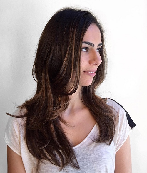 Long Layered Brunette Hairstyle