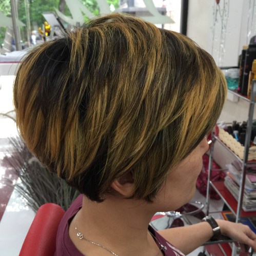 Tapered Pixie Bob With Highlights