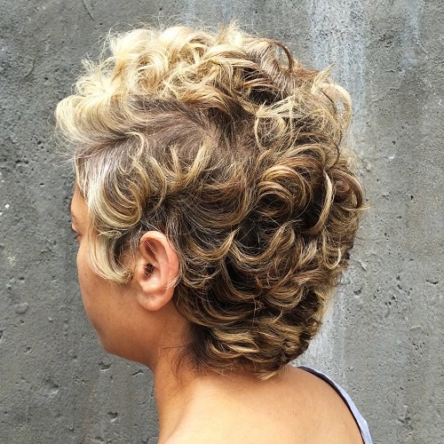 African American short curly hairstyle