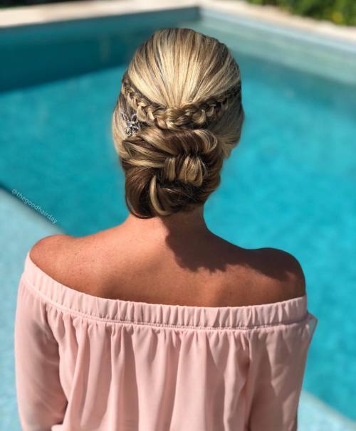 Braided Low Bun for Party